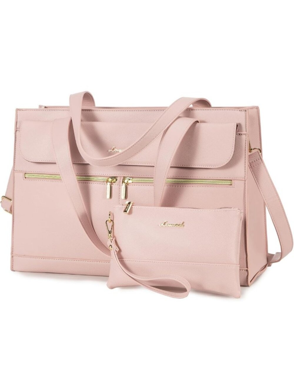 Stylish 15.6" Laptop Tote Bag for Women - Waterproof Leather Briefcase, Large